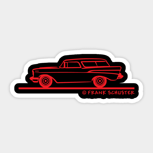 1957 Chevy Nomad Bel Air Sticker by PauHanaDesign